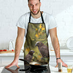 New Zealand Kaka Bird Apron Kowhai Flower Landscape Style