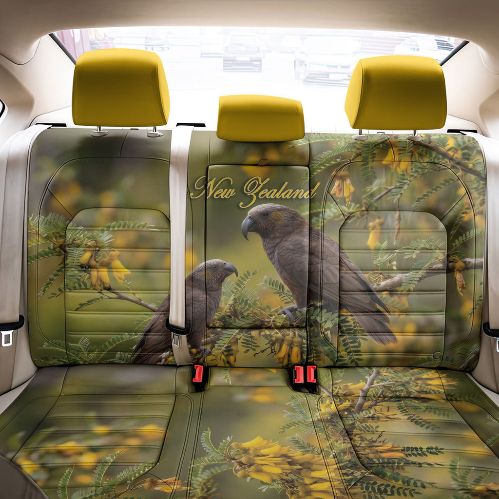 New Zealand Kaka Bird Back Car Seat Cover Kowhai Flower Landscape Style