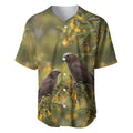 New Zealand Kaka Bird Baseball Jersey Kowhai Flower Landscape Style