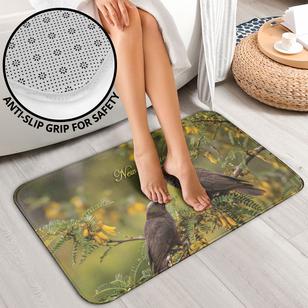 New Zealand Kaka Bird Bathroom Set Kowhai Flower Landscape Style