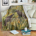 New Zealand Kaka Bird Blanket Kowhai Flower Landscape Style