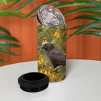 New Zealand Kaka Bird 4 in 1 Can Cooler Tumbler Kowhai Flower Landscape Style