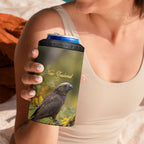 New Zealand Kaka Bird 4 in 1 Can Cooler Tumbler Kowhai Flower Landscape Style