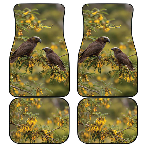 New Zealand Kaka Bird Car Mats Kowhai Flower Landscape Style