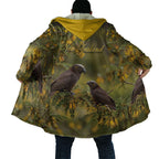 New Zealand Kaka Bird Cloak Kowhai Flower Landscape Style
