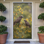 New Zealand Kaka Bird Door Cover Kowhai Flower Landscape Style