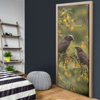 New Zealand Kaka Bird Door Cover Kowhai Flower Landscape Style