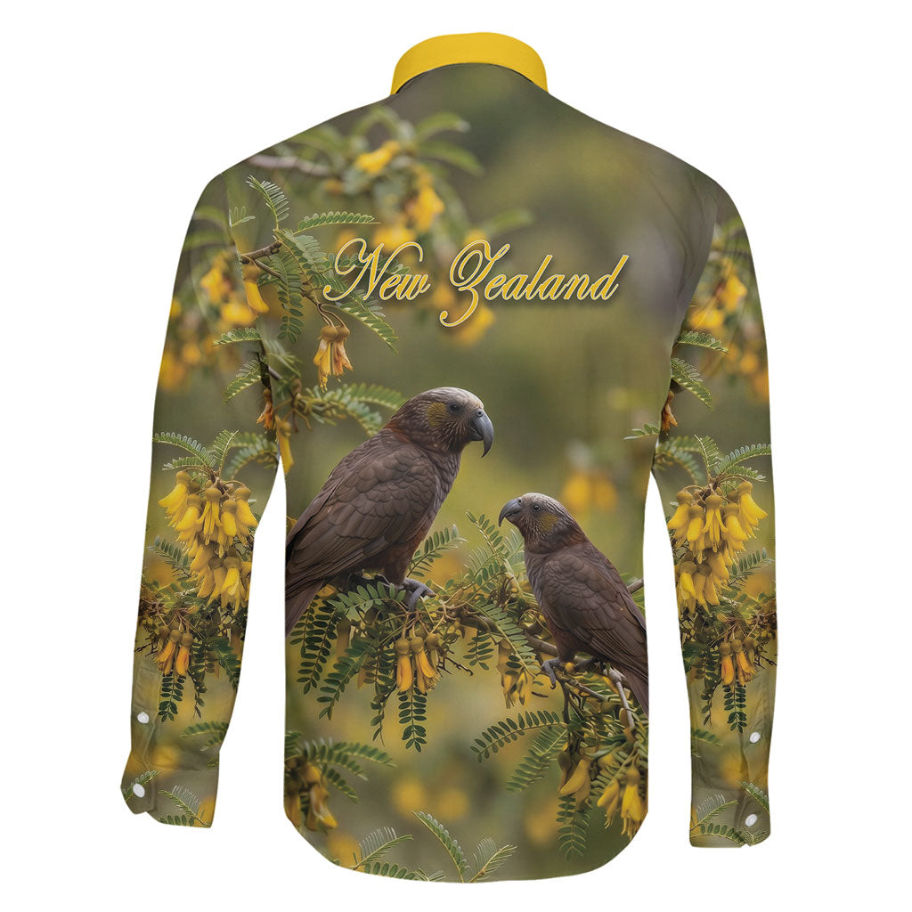 New Zealand Kaka Bird Family Matching Mermaid Dress and Hawaiian Shirt Kowhai Flower Landscape Style