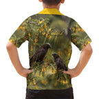 New Zealand Kaka Bird Family Matching Summer Maxi Dress and Hawaiian Shirt Kowhai Flower Landscape Style