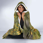 New Zealand Kaka Bird Hooded Blanket Kowhai Flower Landscape Style