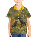 New Zealand Kaka Bird Kid Hawaiian Shirt Kowhai Flower Landscape Style
