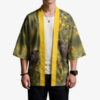 New Zealand Kaka Bird Kimono Kowhai Flower Landscape Style