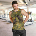 New Zealand Kaka Bird Men Tank Top Kowhai Flower Landscape Style