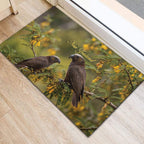 New Zealand Kaka Bird Rubber Doormat Kowhai Flower Landscape Style