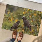 New Zealand Kaka Bird Rubber Doormat Kowhai Flower Landscape Style