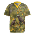 New Zealand Kaka Bird Rugby Jersey Kowhai Flower Landscape Style