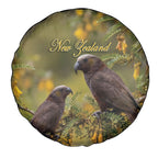 New Zealand Kaka Bird Spare Tire Cover Kowhai Flower Landscape Style