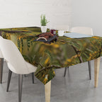 New Zealand Kaka Bird Tablecloth Kowhai Flower Landscape Style
