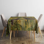 New Zealand Kaka Bird Tablecloth Kowhai Flower Landscape Style