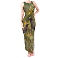 New Zealand Kaka Bird Tank Maxi Dress Kowhai Flower Landscape Style