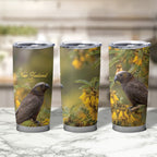 New Zealand Kaka Bird Tumbler Cup Kowhai Flower Landscape Style