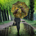 New Zealand Kaka Bird Umbrella Kowhai Flower Landscape Style