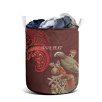 New Zealand Kaka Bird Personalised Laundry Basket Pohutukawa Matariki Maori Pattern