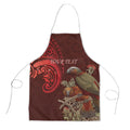 New Zealand Kaka Bird Personalised Apron Pohutukawa Matariki Maori Pattern