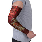 New Zealand Kaka Bird Personalised Arm Sleeves Pohutukawa Matariki Maori Pattern