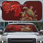 New Zealand Kaka Bird Personalised Auto Sun Shade Pohutukawa Matariki Maori Pattern