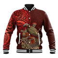 New Zealand Kaka Bird Personalised Baseball Jacket Pohutukawa Matariki Maori Pattern