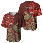 New Zealand Kaka Bird Personalised Baseball Jersey Pohutukawa Matariki Maori Pattern