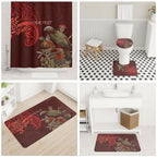 New Zealand Kaka Bird Personalised Bathroom Set Pohutukawa Matariki Maori Pattern