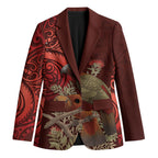 New Zealand Kaka Bird Personalised Blazer Pohutukawa Matariki Maori Pattern