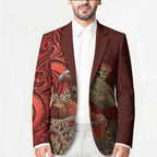 New Zealand Kaka Bird Personalised Blazer Pohutukawa Matariki Maori Pattern