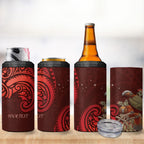 New Zealand Kaka Bird Personalised 4 in 1 Can Cooler Tumbler Pohutukawa Matariki Maori Pattern
