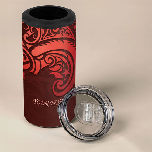 New Zealand Kaka Bird Personalised 4 in 1 Can Cooler Tumbler Pohutukawa Matariki Maori Pattern