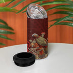 New Zealand Kaka Bird Personalised 4 in 1 Can Cooler Tumbler Pohutukawa Matariki Maori Pattern