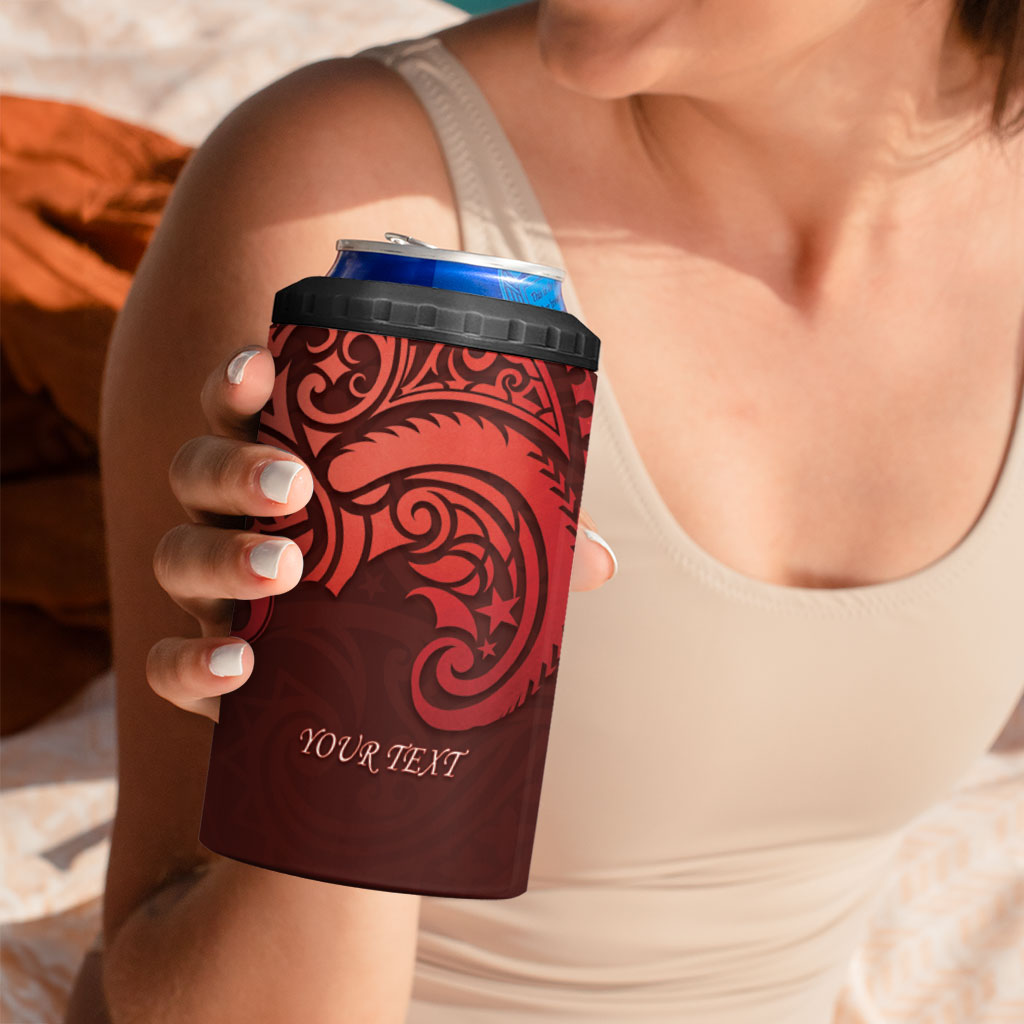 New Zealand Kaka Bird Personalised 4 in 1 Can Cooler Tumbler Pohutukawa Matariki Maori Pattern