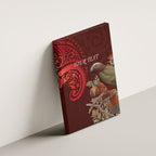 New Zealand Kaka Bird Personalised Canvas Wall Art Pohutukawa Matariki Maori Pattern