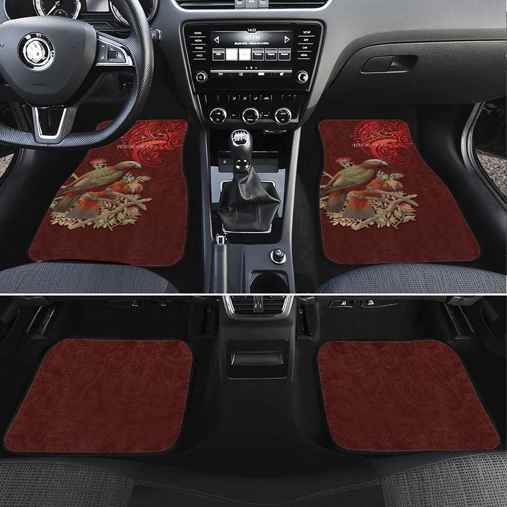 New Zealand Kaka Bird Personalised Car Mats Pohutukawa Matariki Maori Pattern