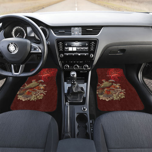 New Zealand Kaka Bird Personalised Car Mats Pohutukawa Matariki Maori Pattern