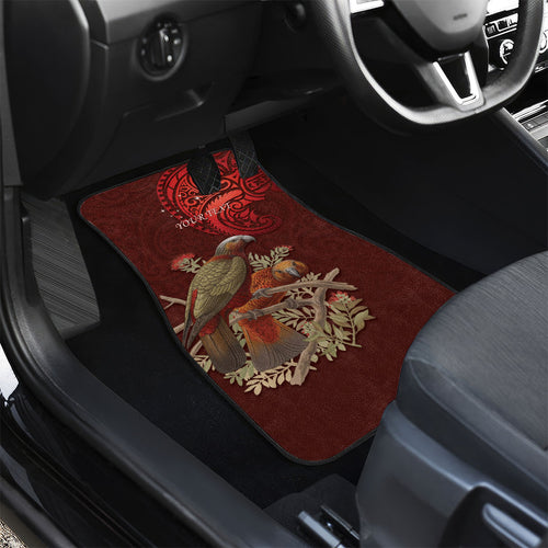 New Zealand Kaka Bird Personalised Car Mats Pohutukawa Matariki Maori Pattern