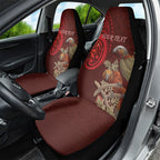 New Zealand Kaka Bird Personalised Car Seat Cover Pohutukawa Matariki Maori Pattern