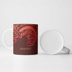 New Zealand Kaka Bird Personalised Ceramic Mug Pohutukawa Matariki Maori Pattern