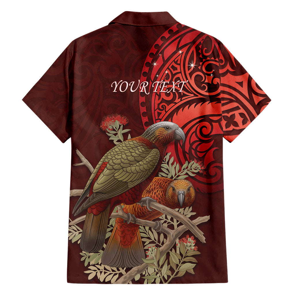New Zealand Kaka Bird Personalised Family Matching Long Sleeve Bodycon Dress and Hawaiian Shirt Pohutukawa Matariki Maori Pattern
