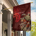 New Zealand Kaka Bird Personalised Garden Flag Pohutukawa Matariki Maori Pattern