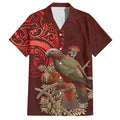 New Zealand Kaka Bird Personalised Hawaiian Shirt Pohutukawa Matariki Maori Pattern