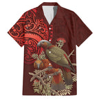 New Zealand Kaka Bird Personalised Hawaiian Shirt Pohutukawa Matariki Maori Pattern