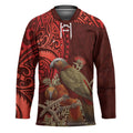 New Zealand Kaka Bird Personalised Hockey Jersey Pohutukawa Matariki Maori Pattern